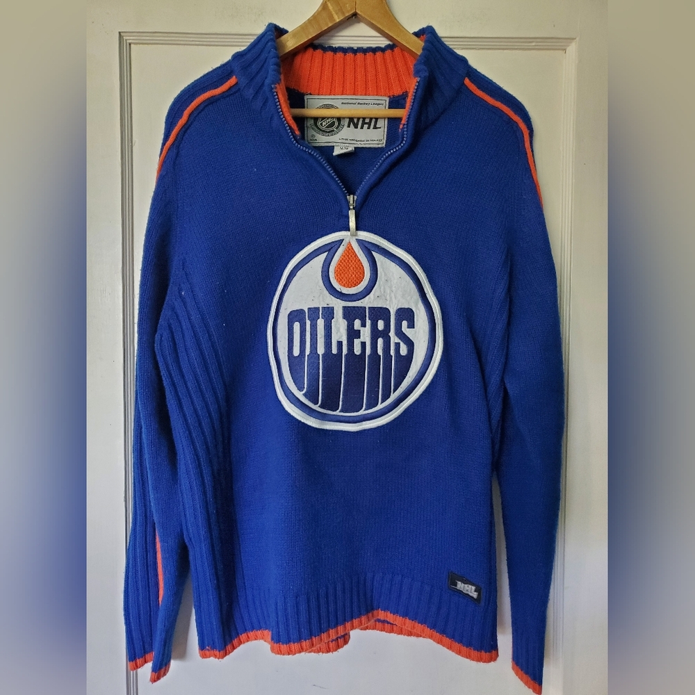 🏒Men's NHL Edmonton Oilers Sweater💙🧡 - Picture 2 of 4